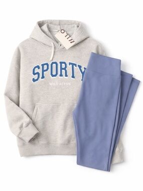 Wilo the Label Sporty Hoodie and Legging Active Set XS NWT